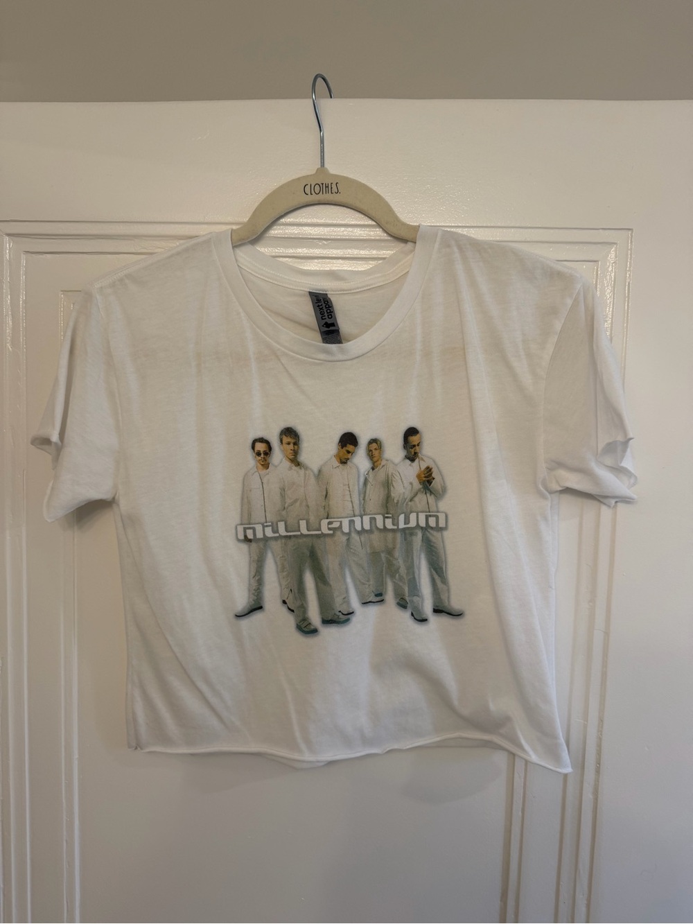 Backstreet Boys White 'Millennium' Graphic Crop Tee